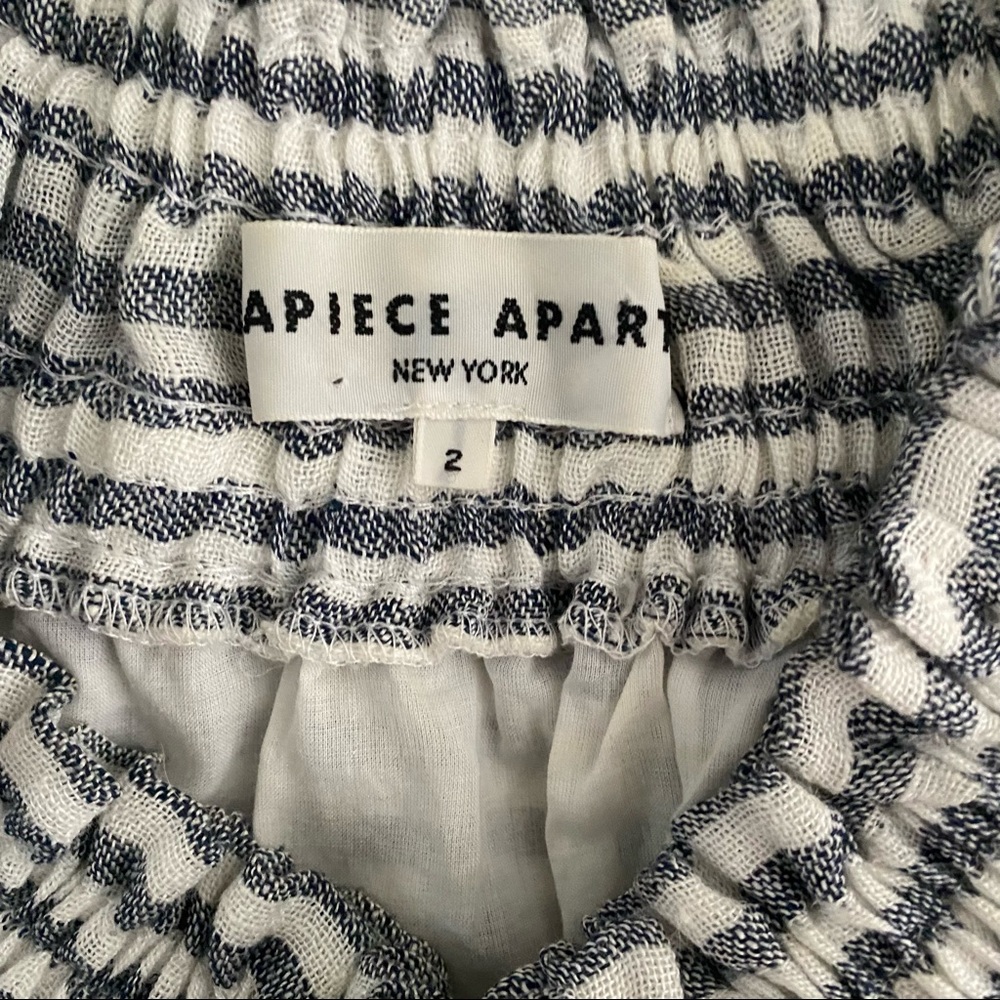 APIECE APART FELINA Striped OFF-THE-SHOULDER DRESS - Picture 5 of 7